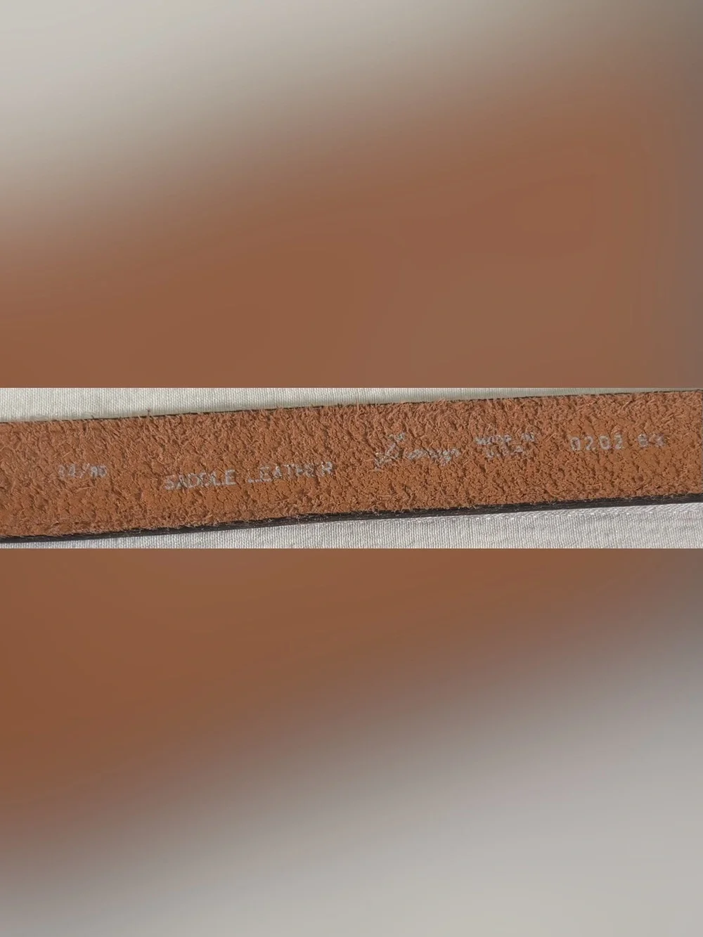 Vintage Flatiron Saddle Leather Belt Brown USA Made Brass Buckle Size 34